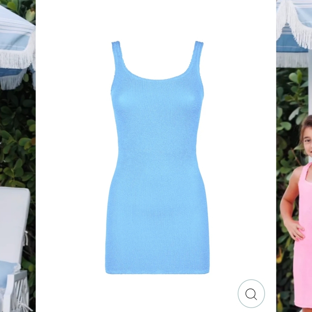 Blue Crinkle Stretch Dress One Sz Fits All( Also PINK)